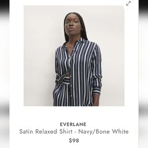 Everlane Satin Button Up Blouse Shirt